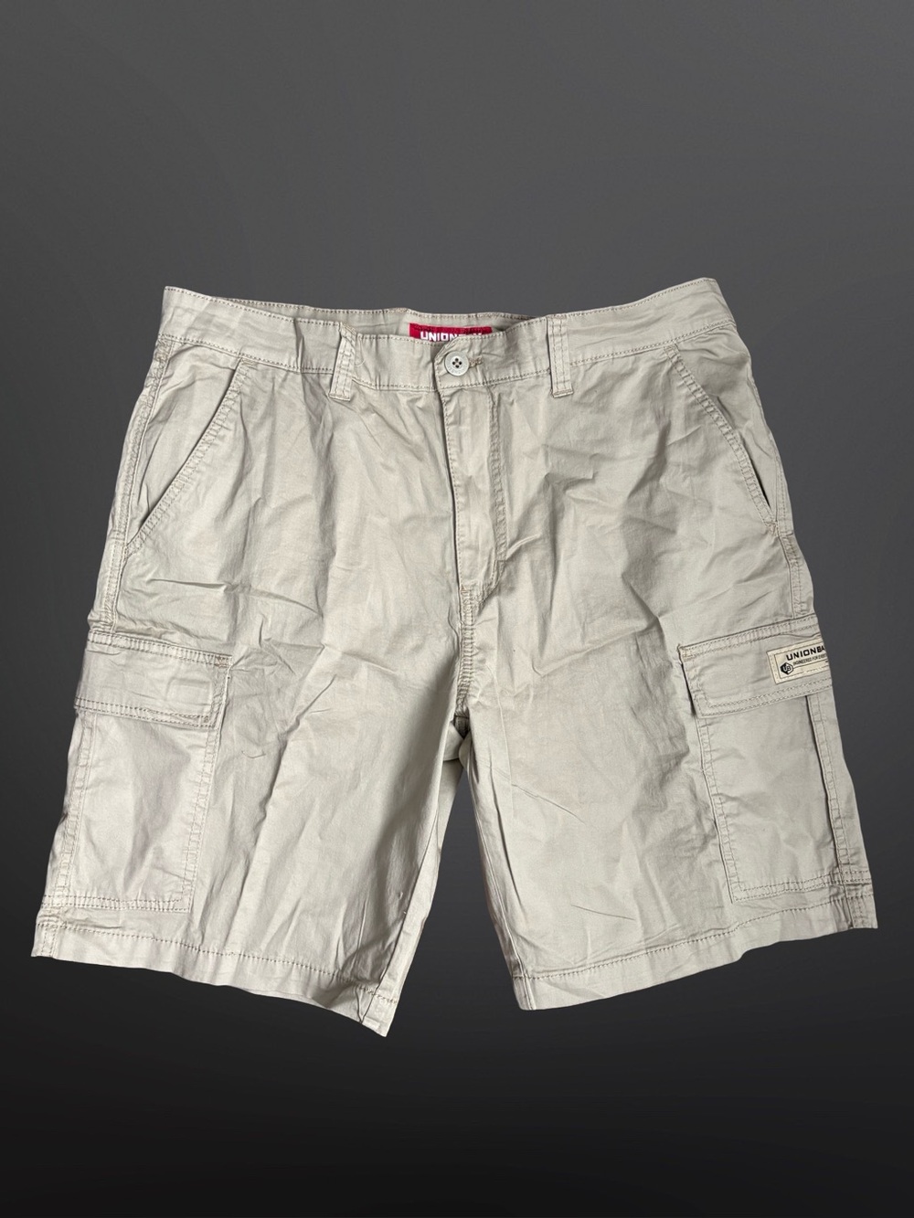 Unionbay Men's Khaki Cargo Shorts - Light Beige Size 36
